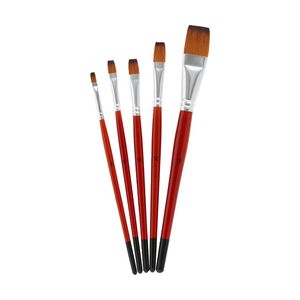 J.Burrows Flat Taklon Paintbrush Set 5 Pack