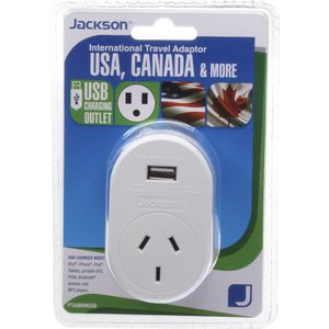 Jackson Outbound USA Travel Adaptor with USB Port