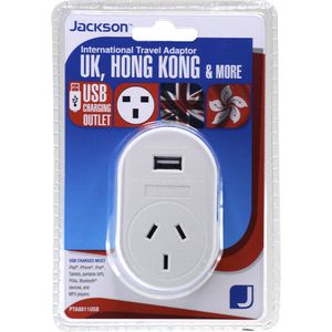 Jackson Outbound UK Travel Adaptor with USB Port