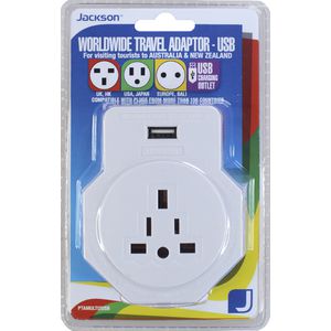 Jackson Inbound Travel Adaptor with Surge Protection and USB