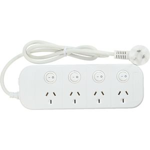 Jackson 4 Outlet Switched Powerboard White