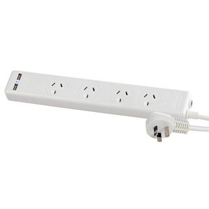 Jackson 2 USB Port 4 Outlet Powerboard with Surge Protection