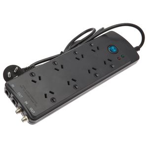 Jackson Phone and Aerial Surge Protected 8 Outlet Powerboard