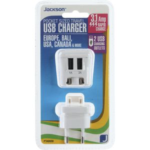 Jackson USB Europe/USA/Bali Travel Adaptor