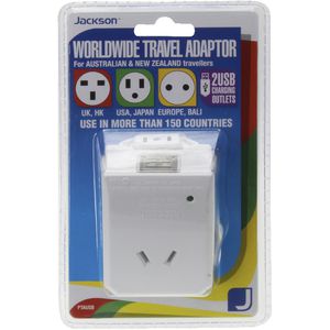 Jackson Universal Multi-Voltage Twin USB Travel Adaptor