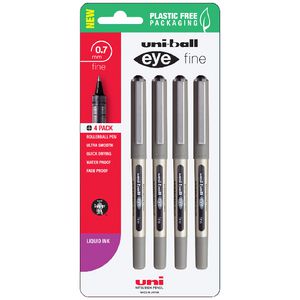 Uni-Ball Eye Fine Rollerball Pens Black 4 Pack