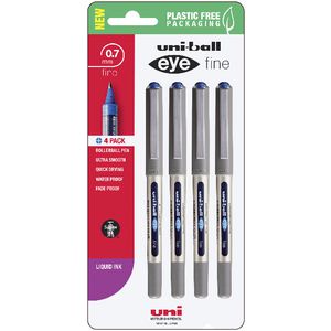 Uni-Ball Eye Fine Rollerball Pens Blue 4 Pack