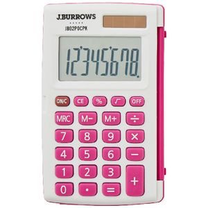 J.Burrows 8 Digit Pocket Calculator Pink