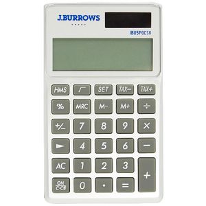 J.Burrows 12 Digit Pocket Calculator Silver