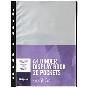 J.Burrows Binder Display Books A4 20 Pockets