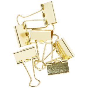 J.Burrows 25mm Foldback Clips Gold 6 Pack