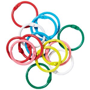 J.Burrows 25mm Hinged Rings Assorted 14 Pack