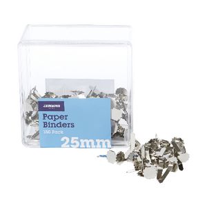 J.Burrows 25mm Paper Binders Silvers 150 Pack