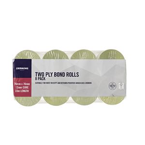 J.Burrows 2 Ply Bond Rolls 76 x 76mm 8 Pack