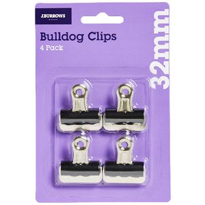 J.Burrows 32mm Bulldog Clips 4 Pack