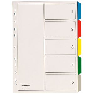 J.Burrows A4 5 Tab Dividers Polypropylene