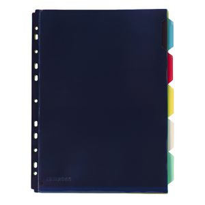 J.Burrows A4 Side Pocket 5 Tab Pocket Dividers Clear