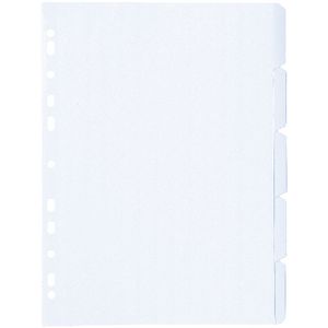 J.Burrows A4 5 Tab Dividers White 20 Pack