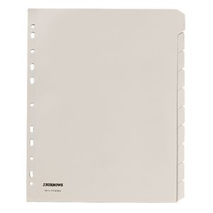 J.Burrows A4 10 Tab Dividers Extra Wide Manilla White
