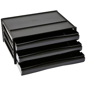 J.Burrows Desktop File Storage Organiser 3 Drawer Black