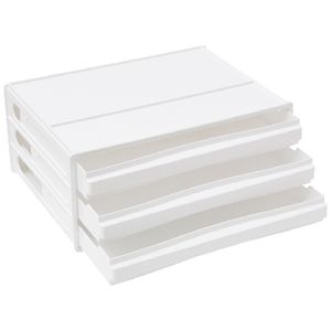 J.Burrows Desktop File Storage Organiser 3 Drawer White