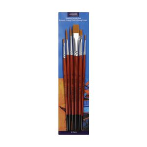 J.Burrows Paintbrush Set Assorted 6 Piece Long Liner