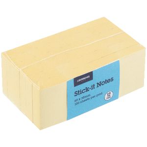 J.Burrows Stick-it Notes 38 x 50mm 12 Pack