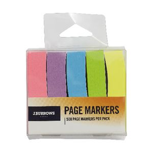 J.Burrows Page Markers 13mm x 45mm 5 Pack