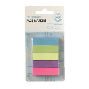 J.Burrows Page Markers 13mm x 45mm 5 Pack