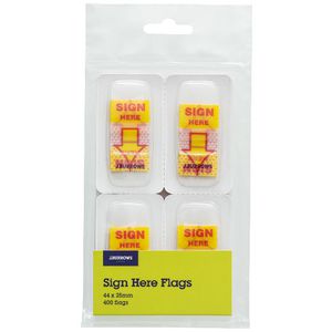 J.Burrows Sign Here Flags 25 x 44mm 8 Pack