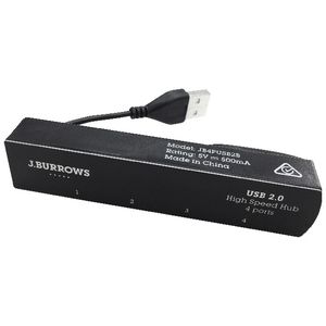 J.Burrows 4 Port USB 2.0 Hub Black