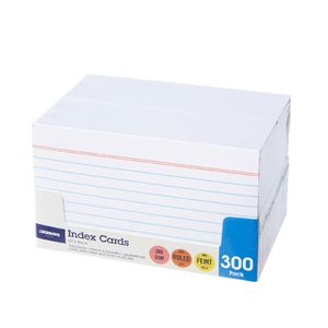 J.Burrows Index Cards Ruled 127 x 76mm White 300 Pack