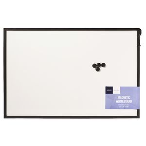 J.Burrows Magnetic Black Frame Whiteboard 60 x 90cm