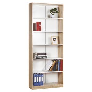 Austin 6 Shelf Bookcase Oak and White