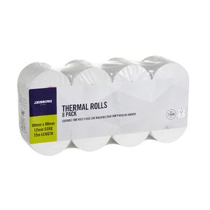 J.Burrows Thermal Rolls 80 x 80mm 8 Pack