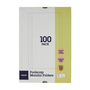 J.Burrows Manilla Folder Foolscap Buff 100 Pack