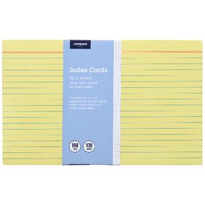 J.Burrows Index Cards Ruled 203 x 127mm Yellow 100 Pack