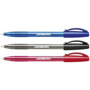 J.Burrows Ballpoint Pens Assorted Colours 10 Pack