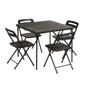5 Piece Table and Chairs Set Black
