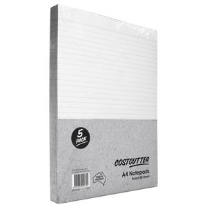 Costcutter A4 Ruled Notepad 5 Pack
