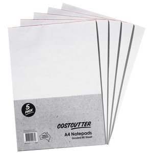 Costcutter A4 Plain Notepad 5 Pack