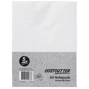Costcutter Plain A5 Notepad 5 Pack