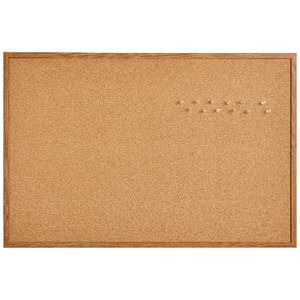J.Burrows Cork Board 900 x 600mm Oak