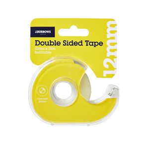 J.Burrows Double-sided Tape with Dispenser 12mm x 25m