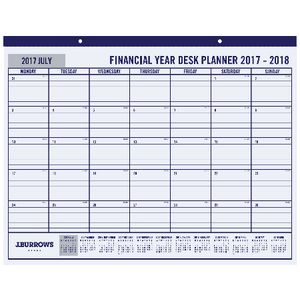J.Burrows Calendar Year 2017/18 Desk Planner 2018