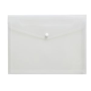 J.Burrows Document Wallet A4 Button Closure Clear