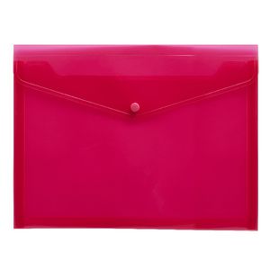 J.Burrows Document Wallet A4 Button Closure Pink