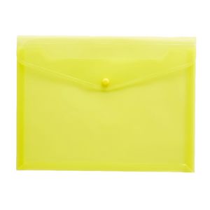 J.Burrows Document Wallet A4 Button Closure Yellow