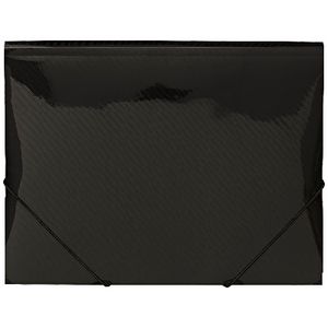 J.Burrows A4 Document Wallet with Elastic Closure Black