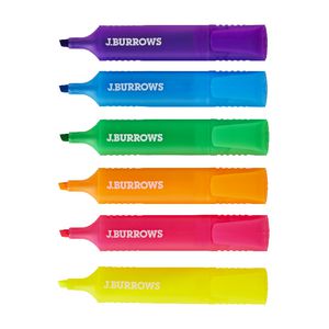 J.Burrows Highlighters Assorted 6 Pack